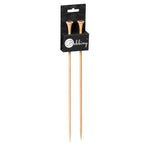 Beech wood knitting needles with knitted swatch