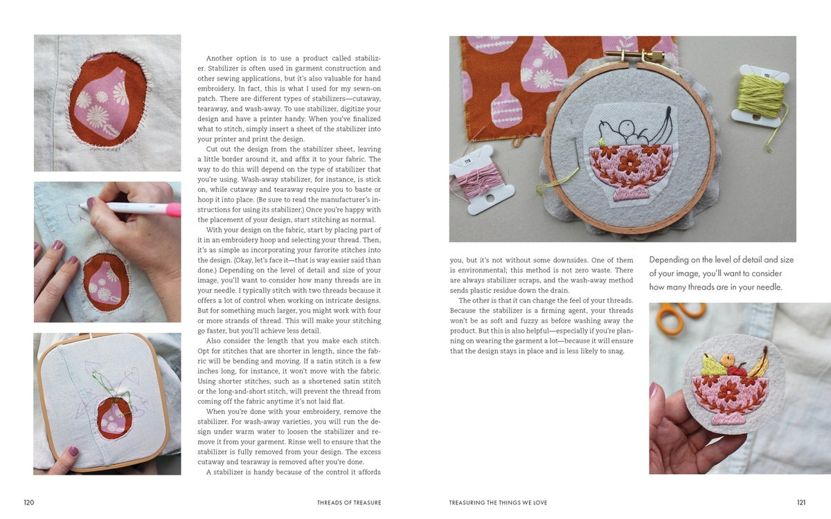 Threads of Treasure - Embroidery Book - Sara Barnes - Schiffer Publishing