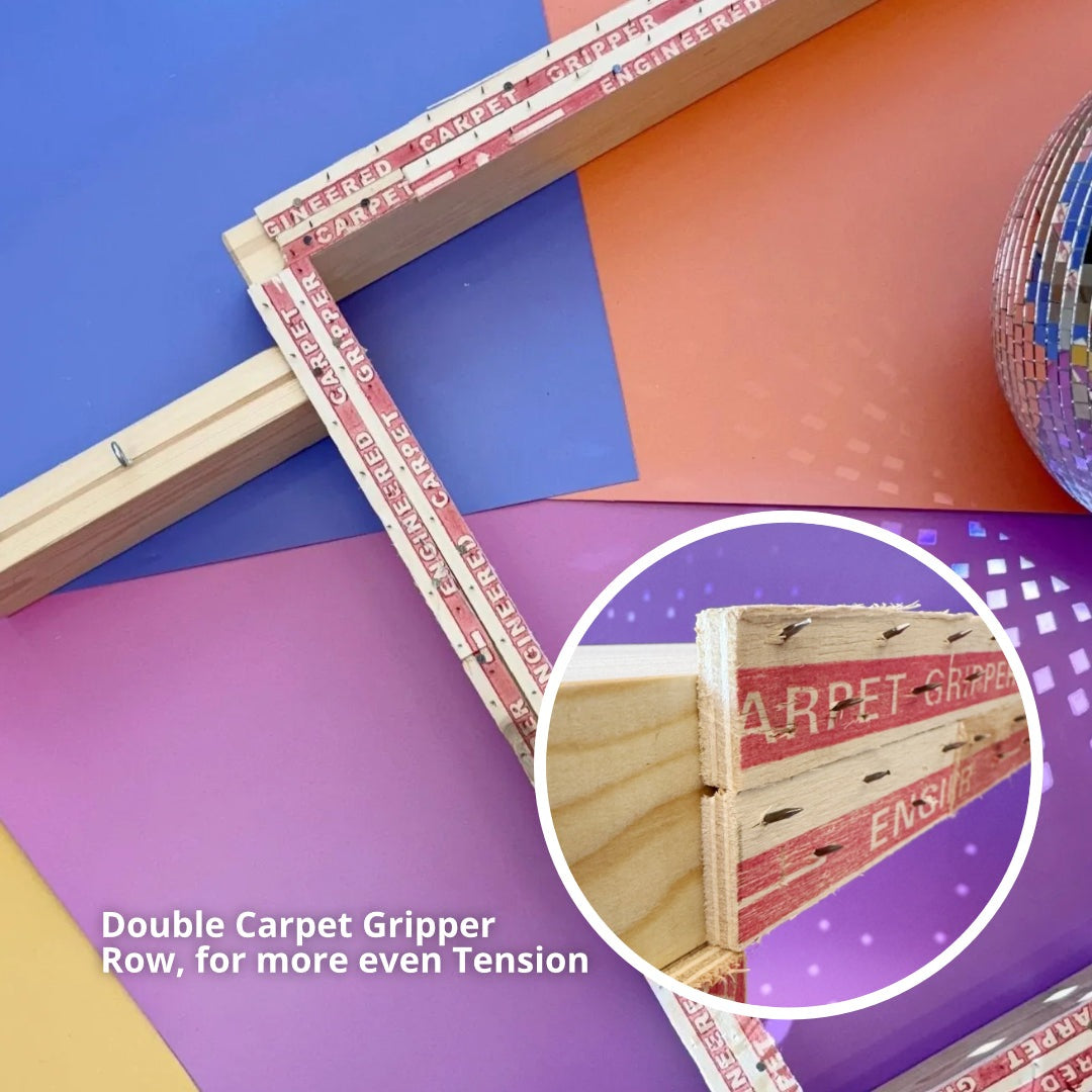 Wooden tufting frame from the starter set, detail