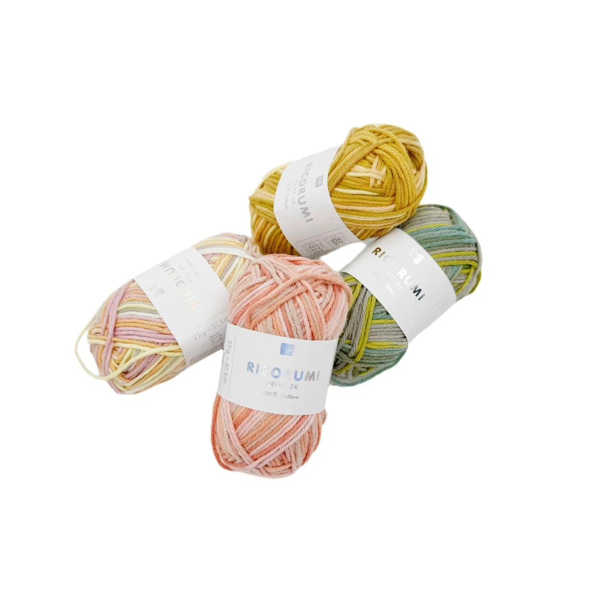Rico Design Ricorumi Print DK mehrfarbige Baumwollgarnskeine für Amigurumi