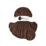 Bobbiny Shiny Chocolate Brown – Braided Cord 5mm (100m) - Cotton - Bobbiny