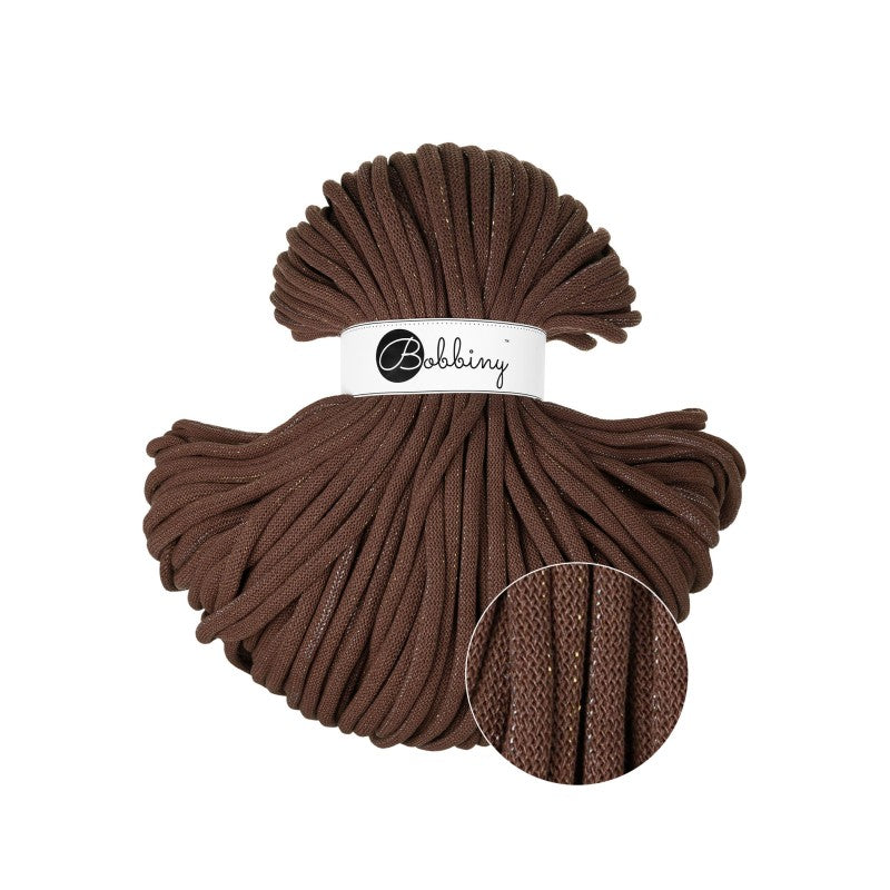 Bobbiny Shiny Chocolate Brown – Flechtkordel 9mm 100m