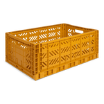 Aykasa Maxi foldable crate in Mustard with tufting gear