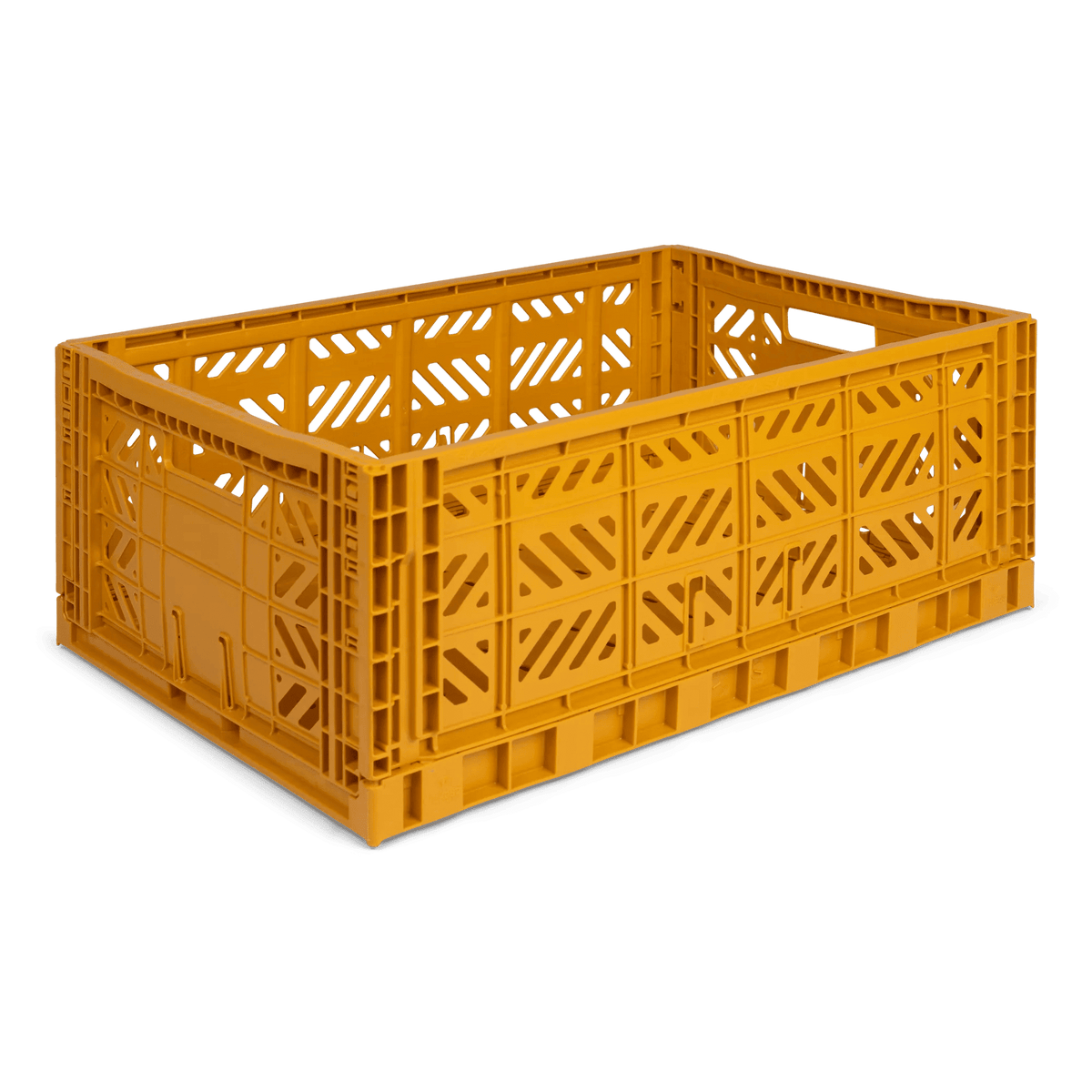 Aykasa Maxi foldable crate in Mustard with tufting gear