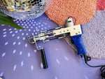 Blue Loop Pile AK-II Tufting Machine with rug sample